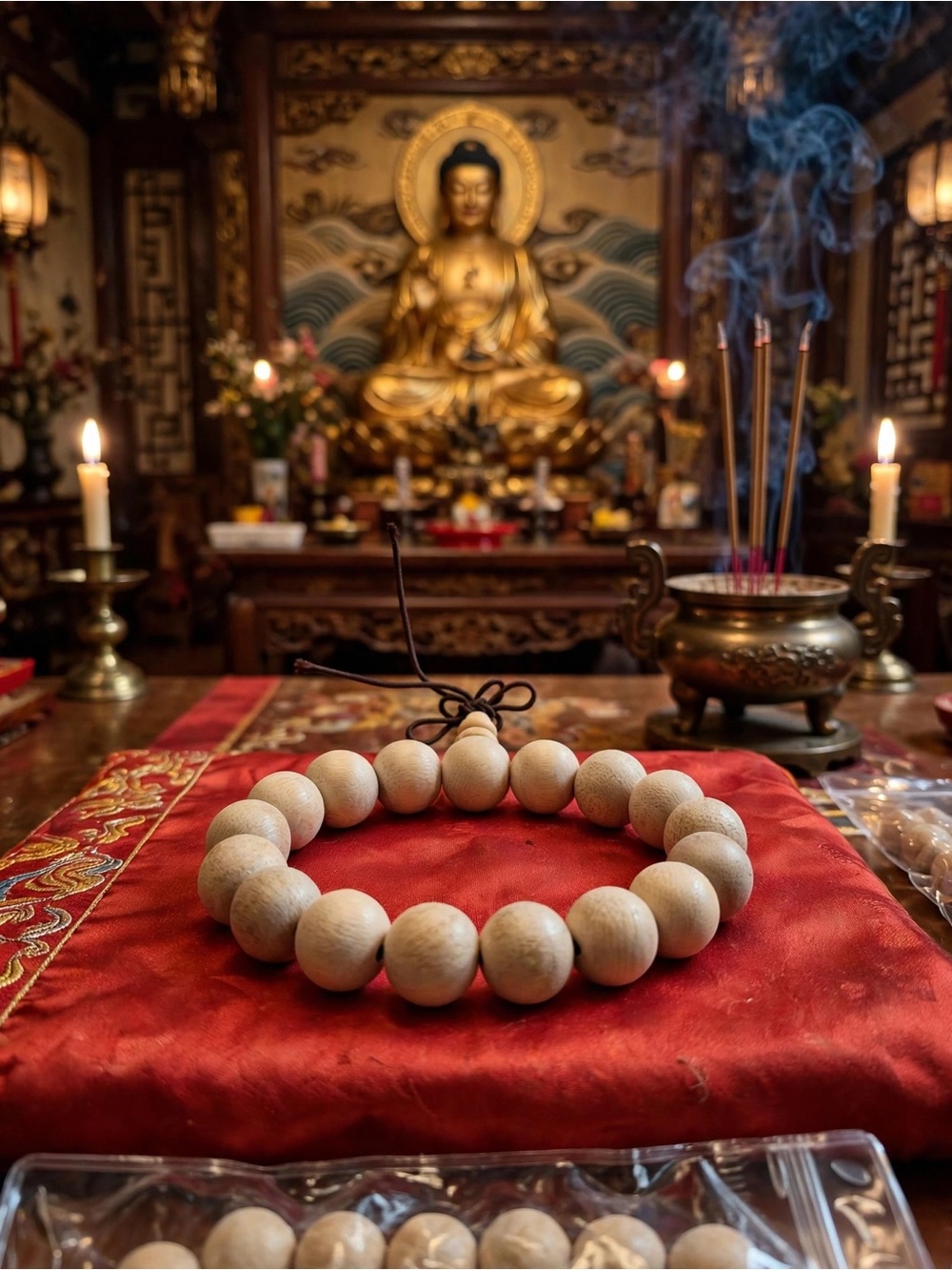 Wooden Bead Bracelet Light Woody Fragrance New Temple Blessed